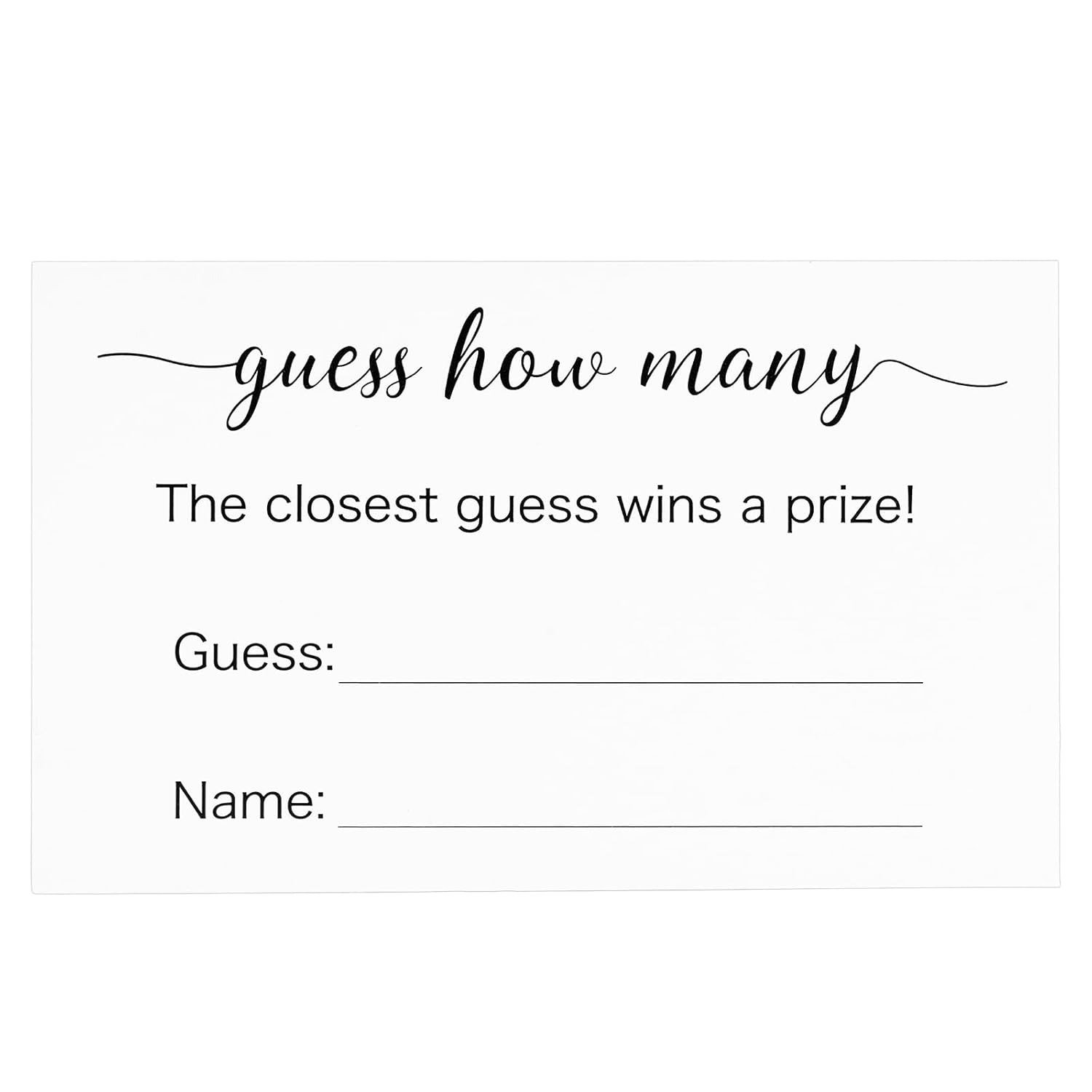 Guess How Many Game Cards 50Pcs Guess How Many Baby Shower Games Cards High-End Candies Cookies Guess How Many Game Card For Birthday Party Bridal Shower Wedding Activity(3.5×2.1'')