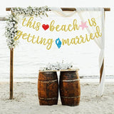 This Beach Is Getting Married Banner, Beach Bachelorette Banner,Bachelorette Engagement Party Decor (Gold Glitter)