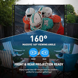 200 Inch Outdoor Projector Screen With Stand: Large Projection Screen With Adjustable Tripod, Front & Rear Projection Wrinkle-Free Movie Screen With Transport Bag For Backyard Movie Night