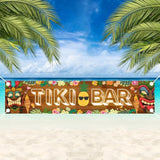 Tiki Bar Sign Tiki Party Decorations, Hawaiian Luau Party Decorations, Aloha Tiki Banner, Tropical Backdrop For Beach Theme Events