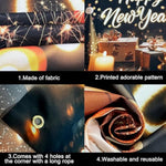 , Xtralarge Happy New Year Banner - 72X44 Inch | New Years Backdrop For New Years Eve Party Supplies 2025 | Happy New Year Decorations 2025 | Nye Decorations 2025 | New Years Decorations