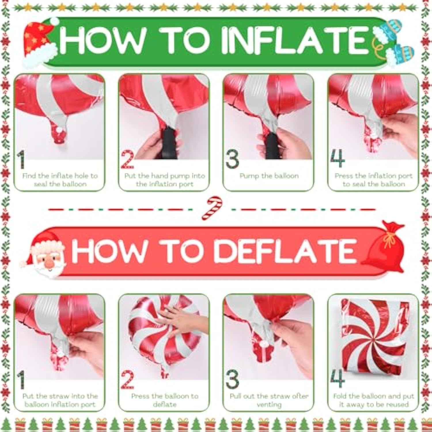 Merry Christmas Balloon Arch Garland Kit, 127Pcs Red Sand White Gold Xmas Balloons With Gingerbread Man Santa Claus Candy Cane Foil Balloons For Christmas Holiday Winter New Year Party Decorations