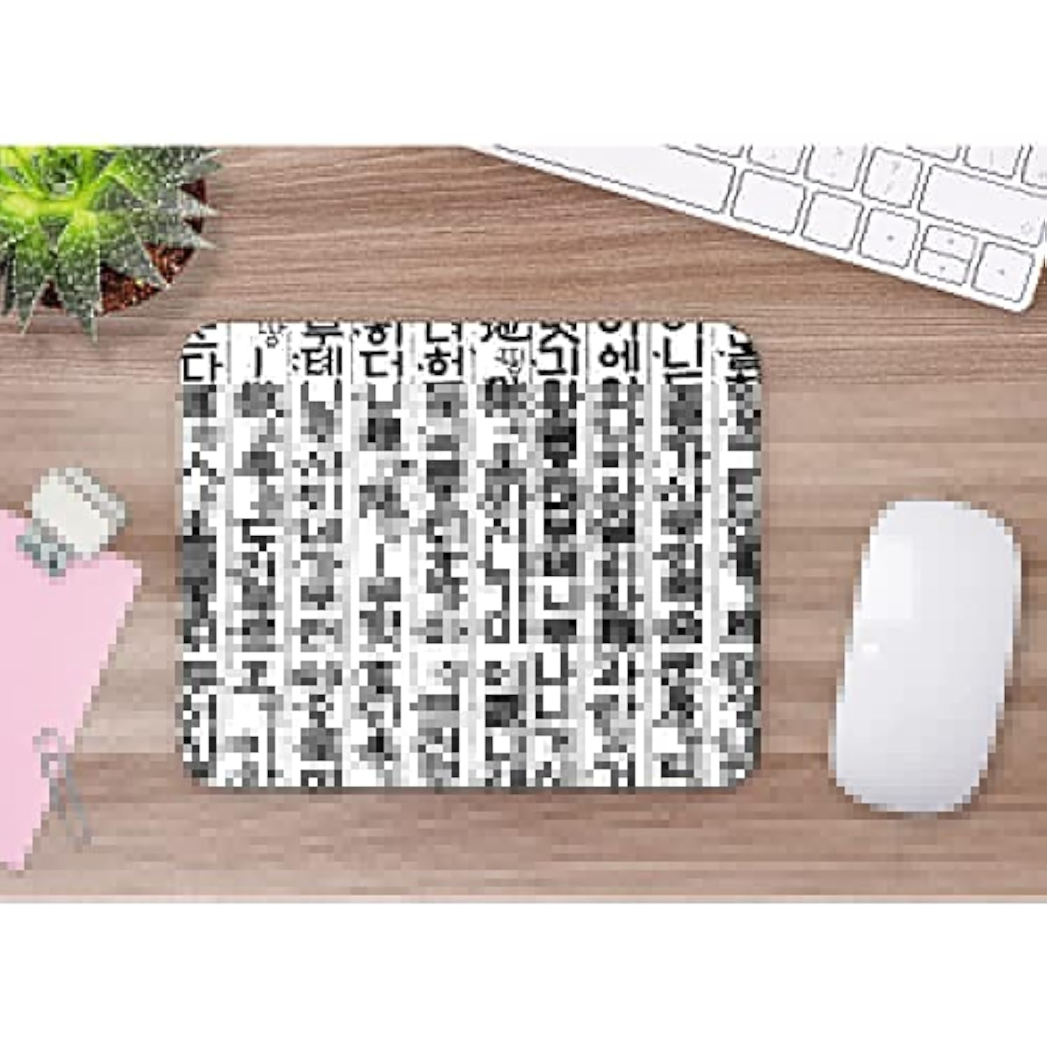 Korean Hangul Comfortable Mouse Pads Traditional Ancient Raw Hangul Characters Words Non-Slip Rubber Base Mouse Mats For Computers Laptop Mouse For Men Women Boys Girls 9.5X7.9 Inch