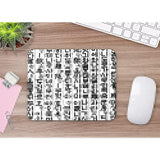 Korean Hangul Comfortable Mouse Pads Traditional Ancient Raw Hangul Characters Words Non-Slip Rubber Base Mouse Mats For Computers Laptop Mouse For Men Women Boys Girls 9.5X7.9 Inch