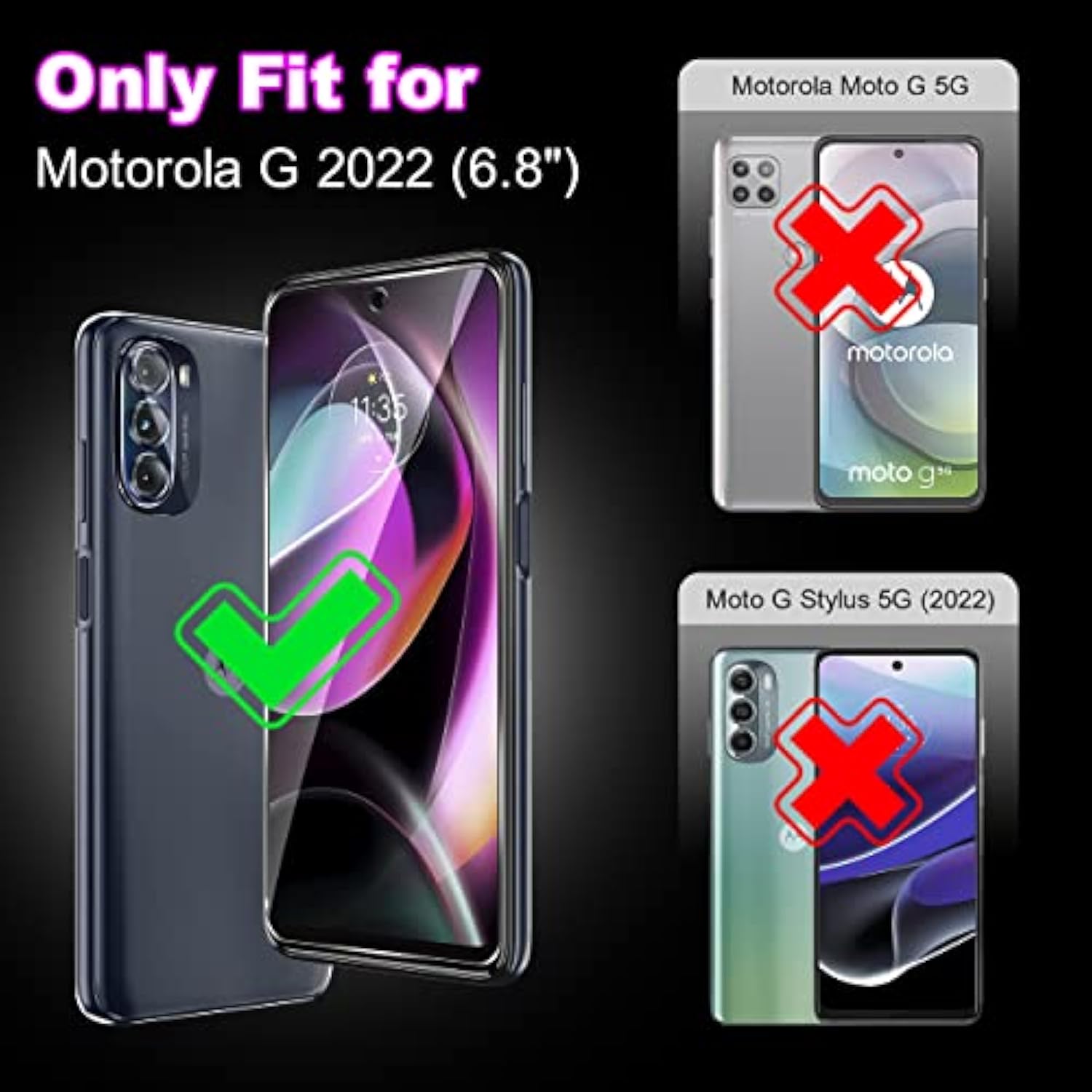 4 Pack Screen Protector For Motorola Moto G 5G 2022-2 Pack Tempered Glass Screen Protector And 2 Pack Camera Lens Protector - Shatter Proof- Hd Clarity