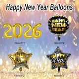 16 Inch Gold 2026 Number Foil Balloons New Year Party Decorations