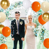 Orange White Gold Balloon Arch Kit: 122 Piece Party Decorations