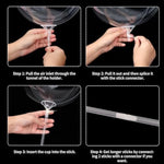 50Pcs Balloon Sticks With Cups, 16In Clear Bobo Balloon Holders Large And Long Balloon Stand For Large Birthday Graduation Wedding Party Decorations