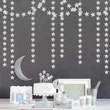 Glitter-Silver Party-Decorations Star Christmas Garland - 62Ft Birthday Twinkle Little Star Hanging Streamers Banner,Bachelorette Engagement Wedding New Years Supplies Decor
