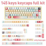 Pbt Keycaps 145 Keys Cherry Profile Cute Keycap Dye-Sublimation Gradient Rainbow Candy Keycaps Set Custom Keycap For Cherry Gateron Mx Swithes Mechanical Keyboards
