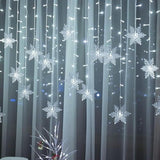 Christmas Snowflakes Led Curtain String Lights 11.5Ft/3.5M 96Led Christmas Window Curtain Light Plug In String Light For