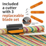2 Pack Wrapping Paper Cutter With 3 Replaceable Blades,Slider Wrap Cutter For Gift Wrapping Accessories,Gift Wrap Cutter Tool For Holiday Gift Wrapping, Paper Roll Cutter For Birthday Christmas