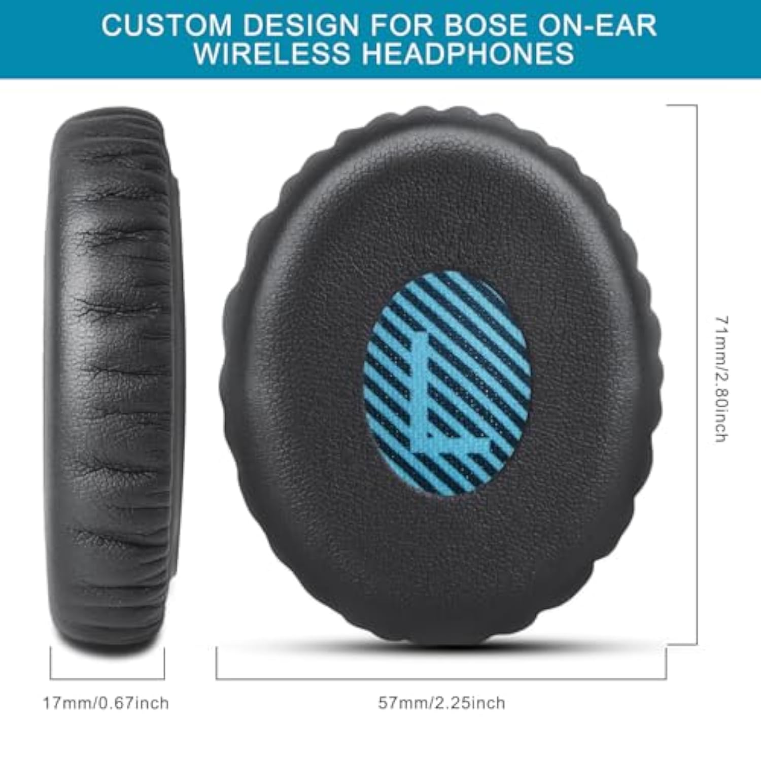 Bose On-Ear 2 Earpad Cushions - Gvoears Replacement For Oe2, Oe2I, Soundtrue, Soundlink On-Ear Wireless (Black)