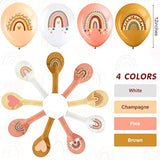 45 Pcs Boho Rainbow Balloons 9 Styles Baby Shower Party Decorations Rainbow Heart Latex Balloons Bohemian Theme Decor For Birthday Wedding Neutral Happy Supplies