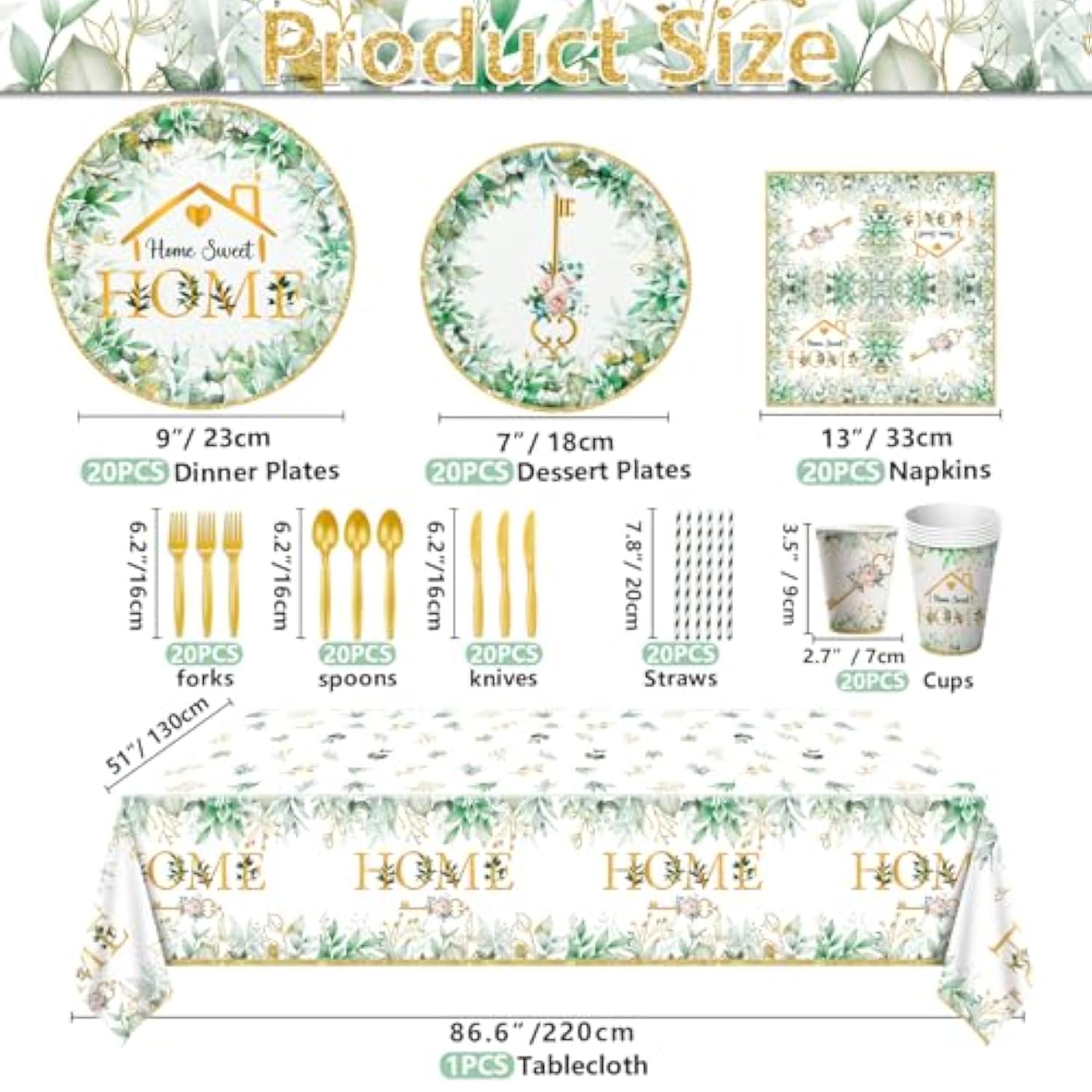 241 Pieces Housewarming Party Decorations - Including House Party Plates, Napkins, Cups, Balloons, Birthday Banner, Cake Topper And Tablecloth For Welcome Home New Home Decoration Supplies