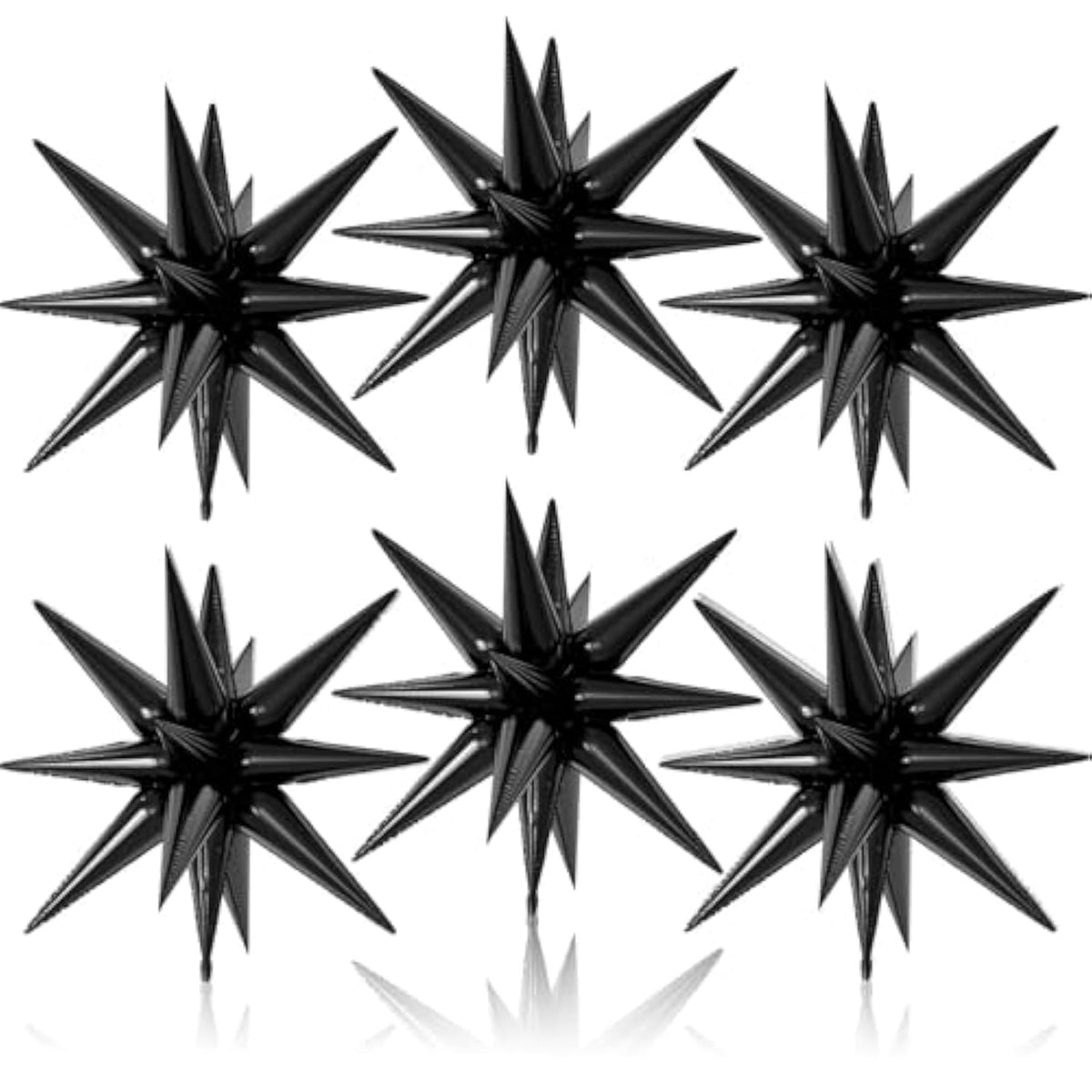 6 Pcs 22in Black Star Foil Balloons Party Decorations