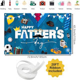 Happy Fathers Day Banner Decorations 72 x 43 Inch, Father's Day Backdrop, Happy Fathers Day Banner Party Supplies Background for Fathers Day Family Party Decor