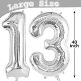 40" Silver Number 13 or 31 Foil Balloons Birthday Anniversary Decor