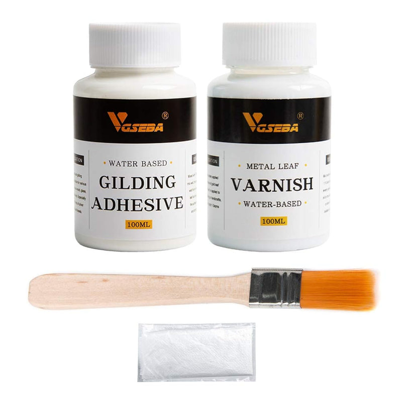 Gold Leaf Adhesive,Gilding Adhesive Set, Metal Leaf Glue And Varnish For Craft