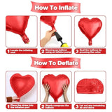 Pink Red Heart Balloons,12Pcs 18 Inch Light Pink Foil Love Heart Shaped Balloons For Valentines Day Birthday Wedding Engagement Anniversary Party Graduation Baby Shower Decorations