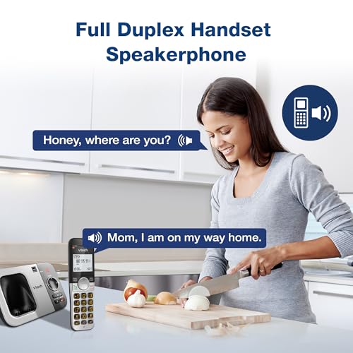 Vg232-2 Cordless Phone With Answering Machine - 2 Handsets, Large Backlit Display, Big Buttons, Full-Duplex Speakerphone, Caller Id, 14-Min Digital Answering System, Easy Setup - Silver/Black