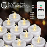 Led Candles With Remote And Timer,400+ Hours Battery Life,Realistic Flickering Flameless Votive Candles,Safe Decorative Lighting For Christmas/Wedding/Home Decor - 12 Pack Warm White