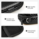Earbud Case, Earphone Carrying Case Holder Eva Headphone Storage Bag Small Zipper Pouch Compatible For Earpods, Airpods, Beats Flex, Urbeats3, Bose Wireless Earbuds -With Carabiner