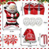 Red White Christmas Balloon Arch Kit, Double Stuffed Ruby Red Pearl White Silver Balloon Garland with Snowflake Latex, Santa Foil Balloons for Winter Xmas Birthday Baby Shower New Year Party Decor