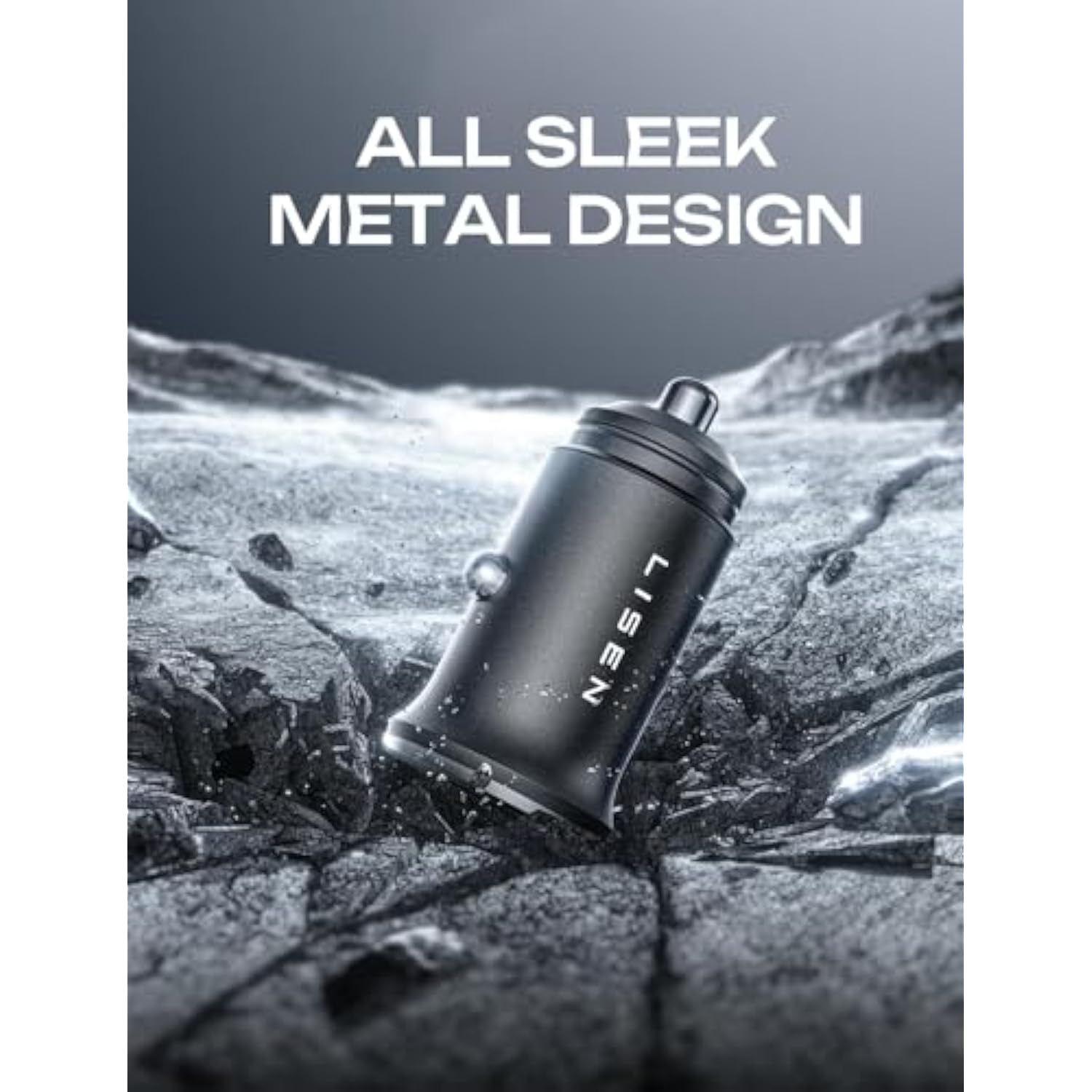 2 Pack Car Charger Usb C Cigarette Lighter Adapter For Iphone 16 [Mini All Metal] 60W Dual Port Usb C Car Charger, 12V Usb C Car Charger Cigarette Lighter Adapter For Iphone 16 15 14 13, Android