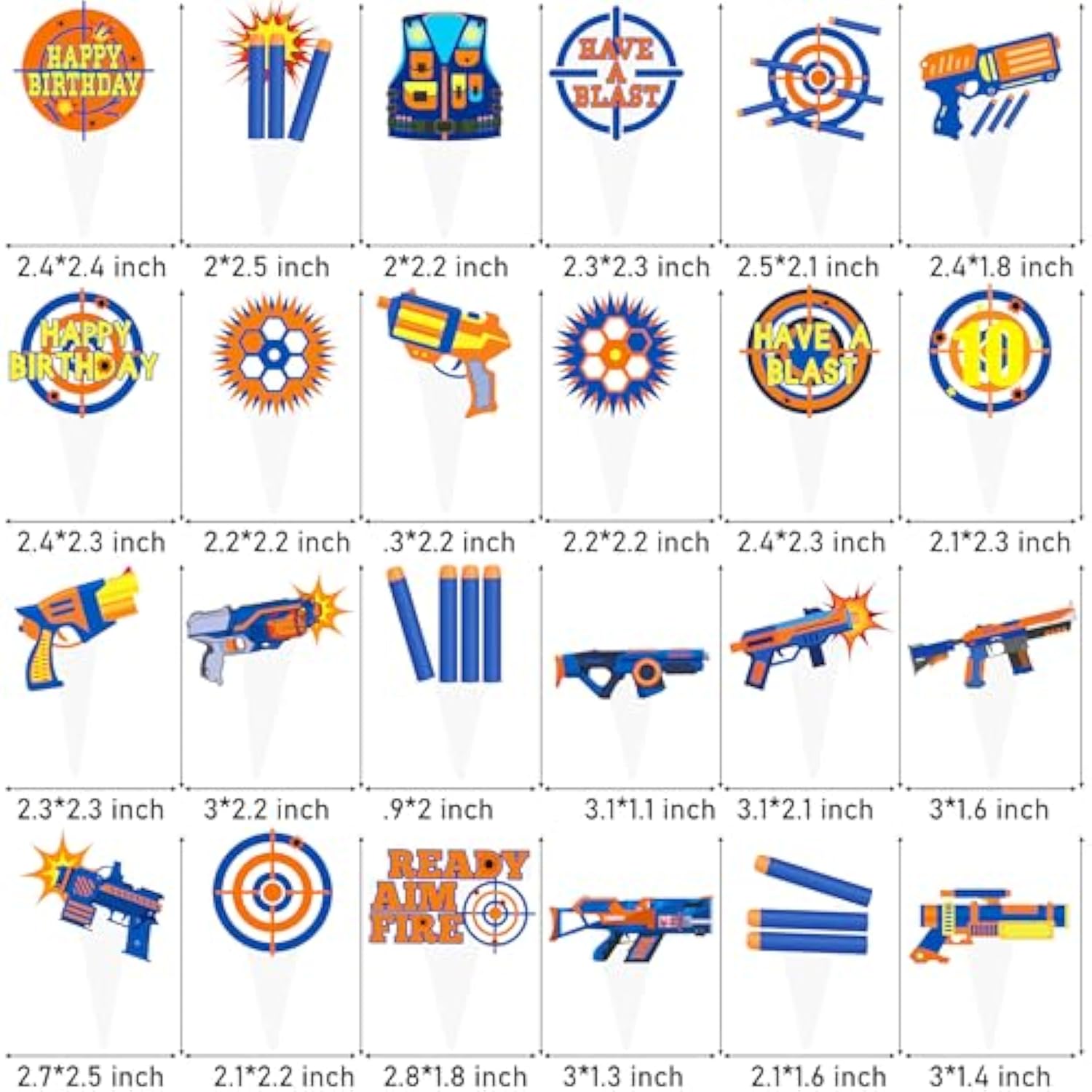 48pcs Dart War Cupcake Toppers for Game-Themed Birthday & Baby Shower Decor