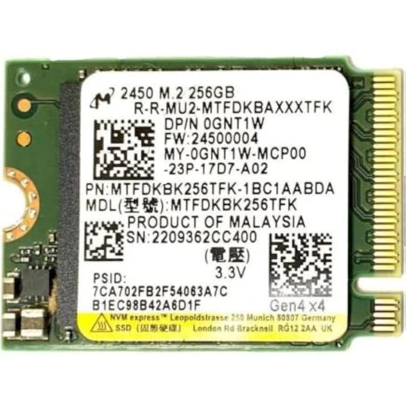 Oem Micron 256Gb M.2 Pci-E Nvme Ssd Internal Solid State Drive 30Mm 2230 Form