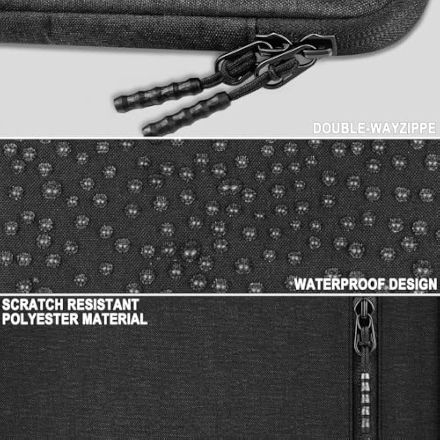 Laptop Case 15.6 Inch, Water Resistant Portable Monitor Computer Bag With Pockets Traveling Shockproof Protective Laptop Sleeve Compatible With Hp, Dell, Lenovo, Acer, Asus, Macbook Pro, Black