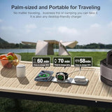 UCOMX 3 in 1 Charging Station for Multple Devices,Foldable 3 in 1 Wireless Charger for Travel,Nano Wireless Charging Station for iPhone16 15 14 13 12 Pro Max/Watch 10 9 8 7 6 5 4 3 Ultra/AirPod Pro