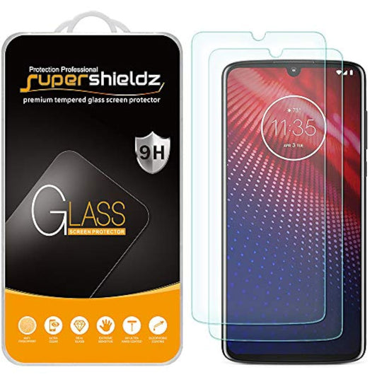 (2 Pack) Designed For Motorola (Moto Z4) Tempered Glass Screen Protector, Anti Scratch, Bubble Free