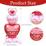 Valentines Day Balloons, Large Pink Red Hearts Love Standing Balloons for Valentines Party Decorations, 58In x 31In 3D Happy Valentine’s Day Foil Balloons Galentines Day Wedding Decor