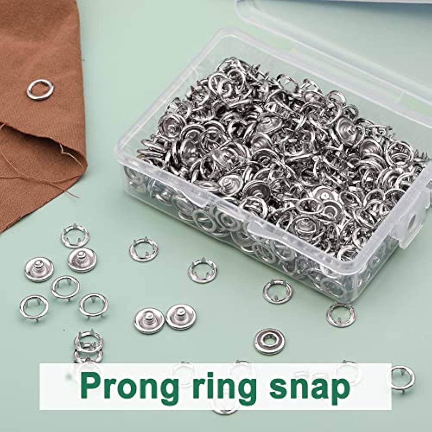 100 Sets Snap Button, 9.5Mm Metal Silver Snaps Buttons For Sewing And
