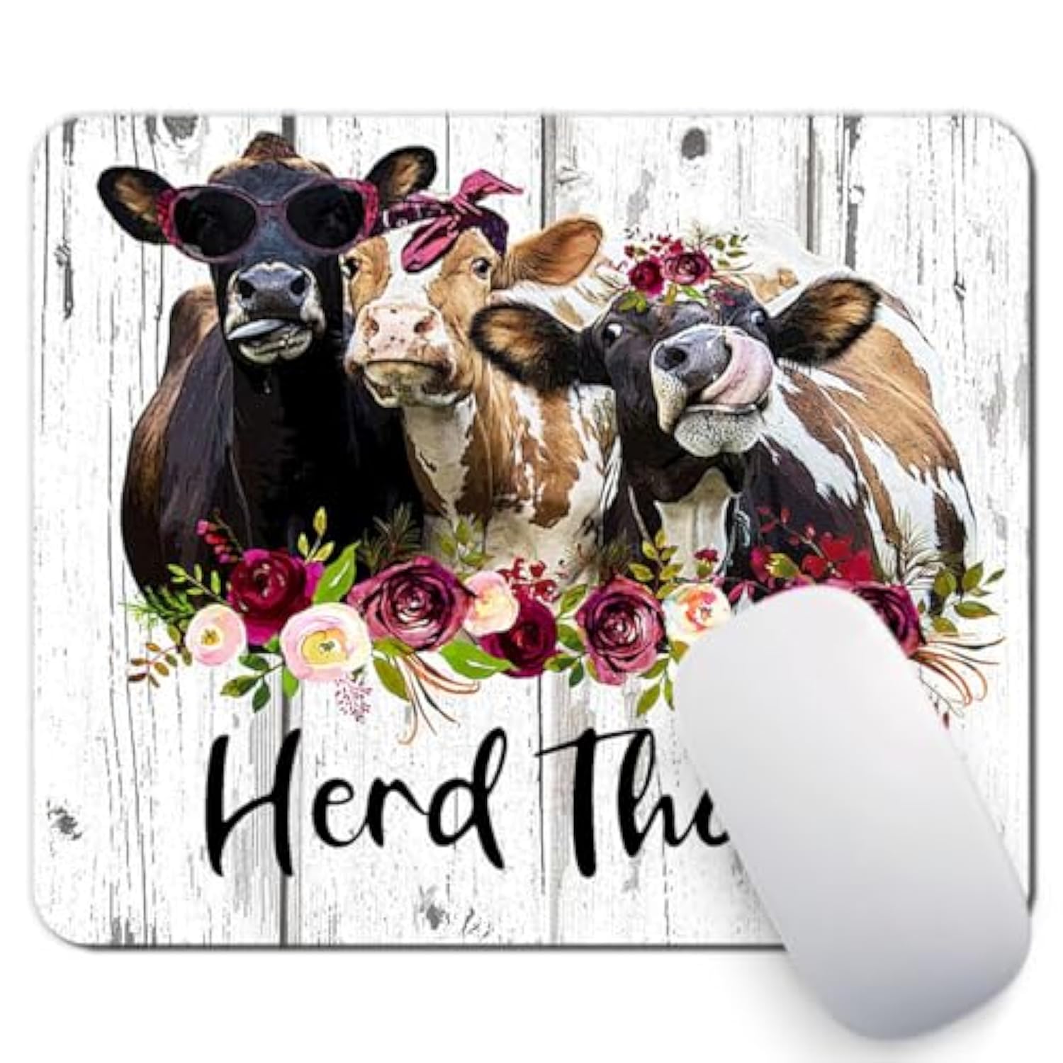 Herd That Cow Mouse Pad Funny Heifer Computer Mousepad Cow Gifts Desk Accessories