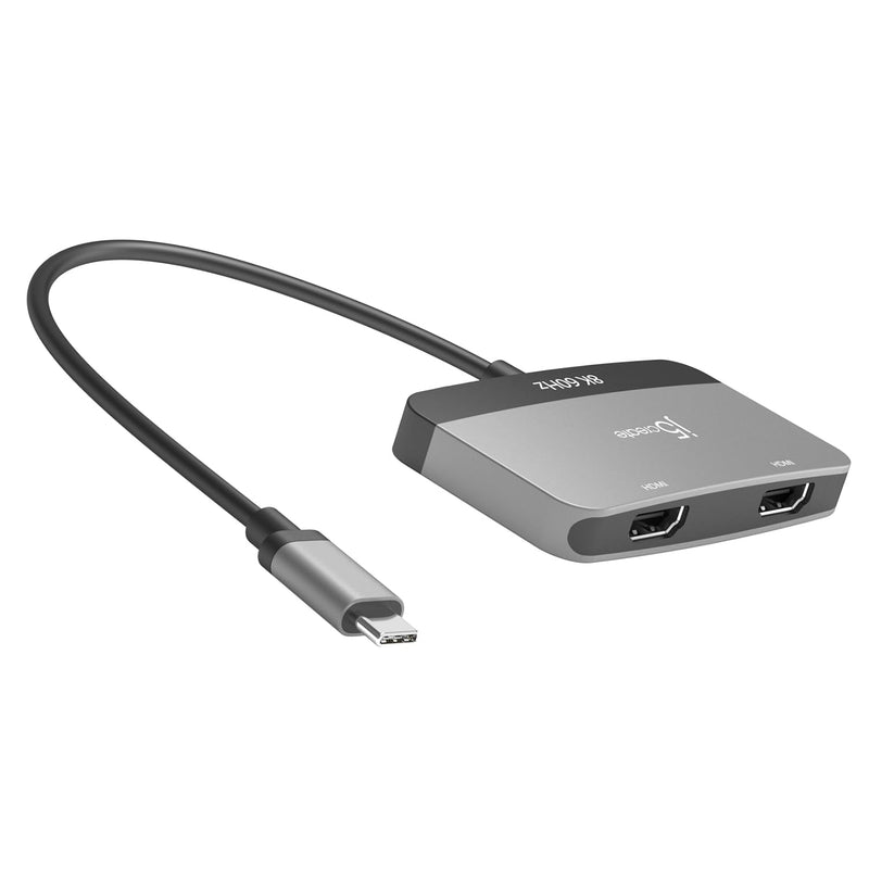 j5create 8K USB Type C to Dual HDMI Display Adapter - Single 8K60/4K144 or Dua