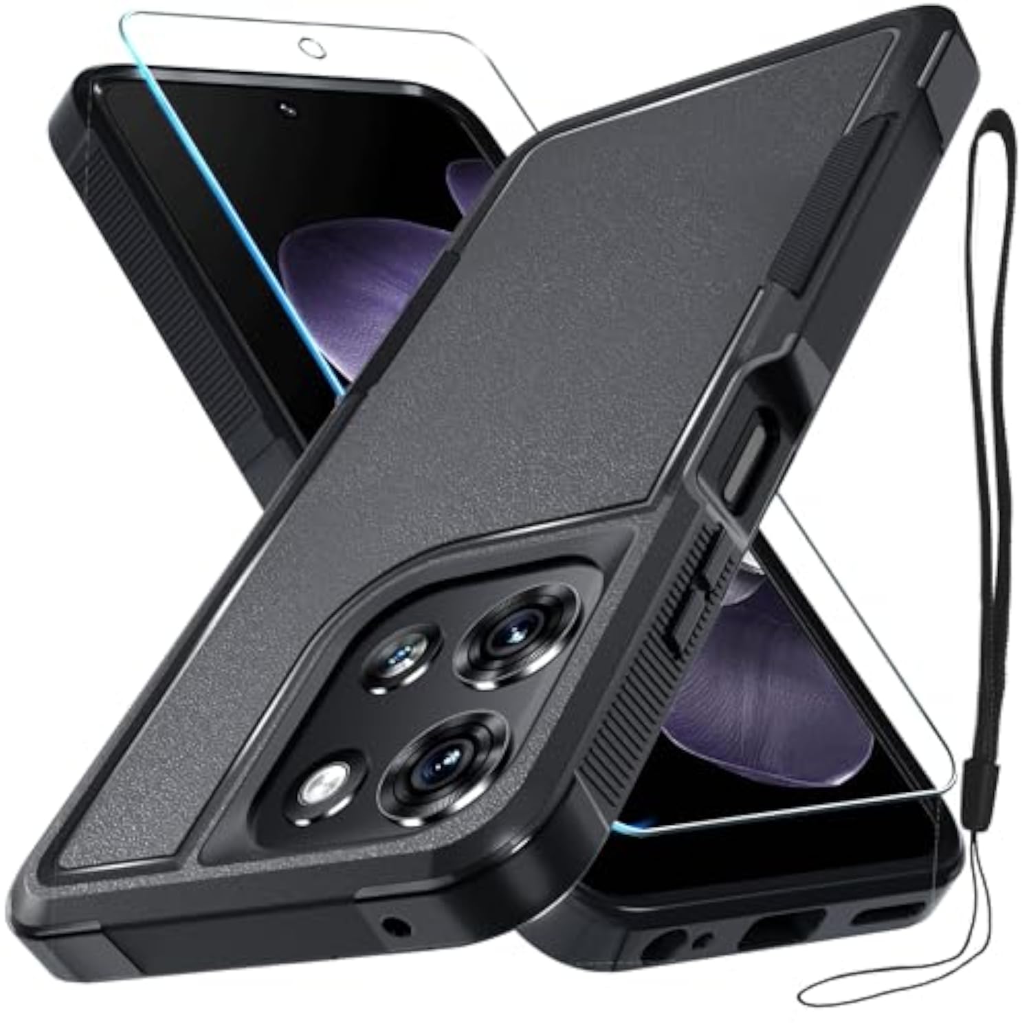 Moto G 5G 2025 Heavy Duty Full Body Case, Black Matte Finish