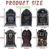17in Tombstones Yard Sign with Stakes, 6PCS Graveyard Halloween Decorations Scary Gravestone Headstone Lawn Signs Halloween Decor Halloween Tombstones & Cemetery Decorations Waterproof(Large)