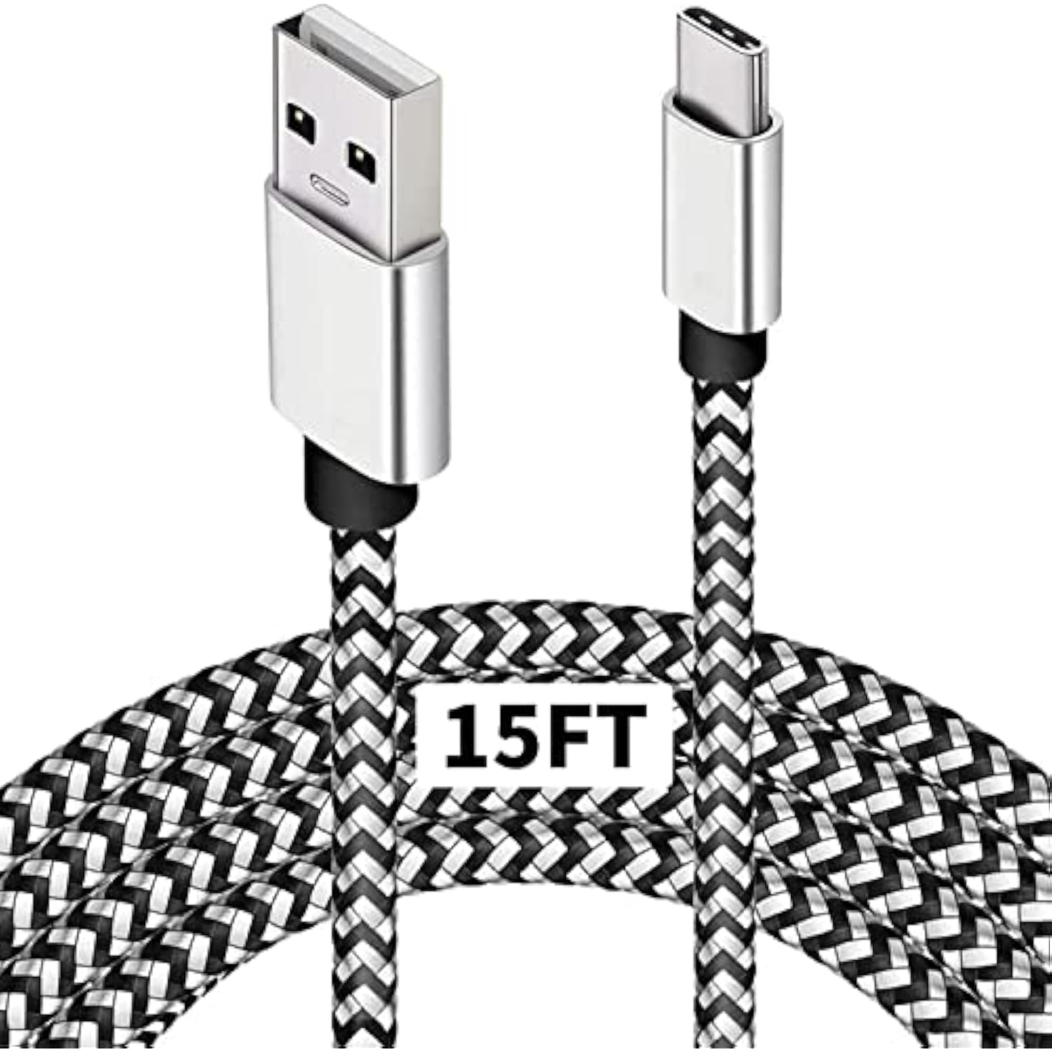 Type C Charger Cable,15Ft Long Usb A To C Cable Compatible With Google Pixel 4 Xl,Samsung S10 S9 Plus S8, Galaxy Note 10, Lg V30, Braided Charging Fits Nintendo Switch Macbook Wall Charger