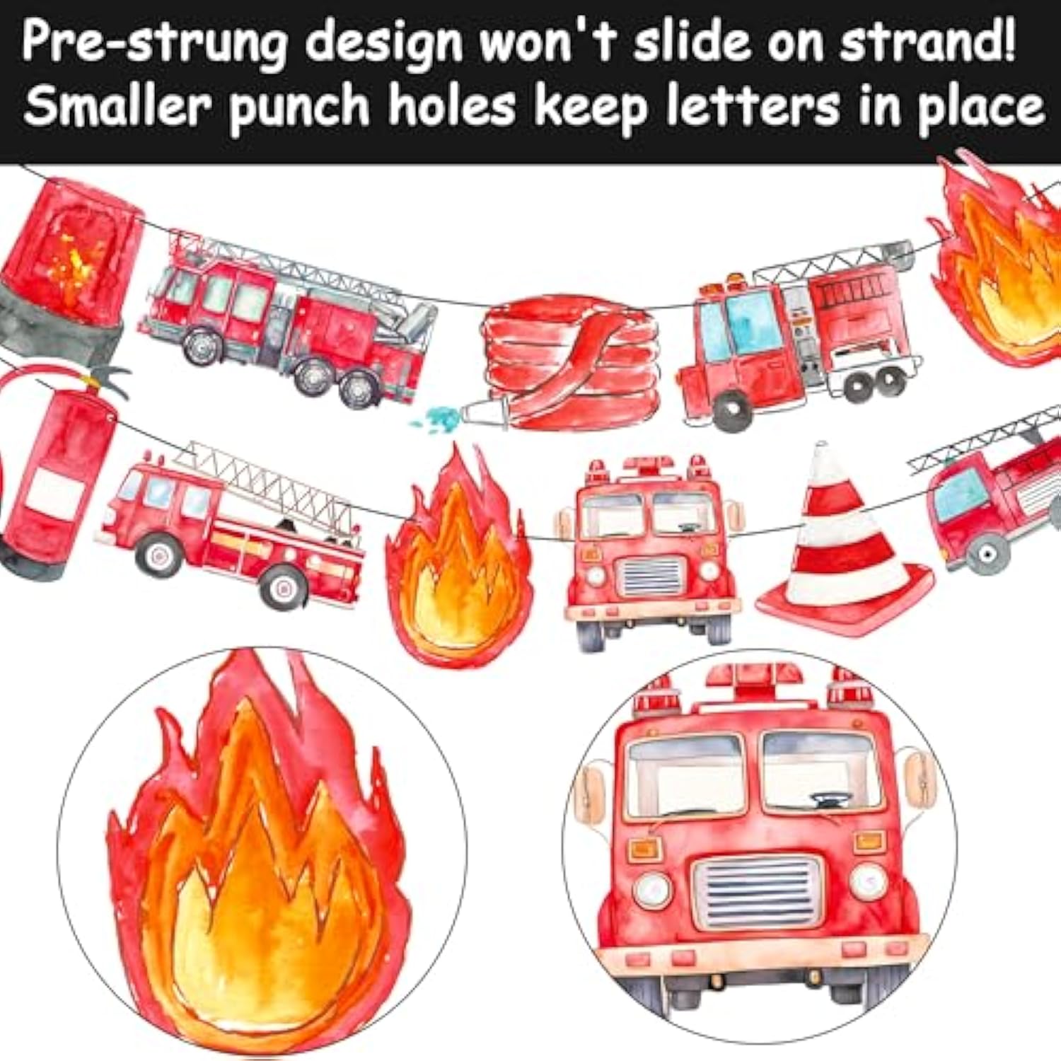 Fire Truck Party Banners 3Pcs Firefighter Firetruck Theme Birthday Party Banners For Fireman Birthday Party Resuce Events Baby Shower Supplies
