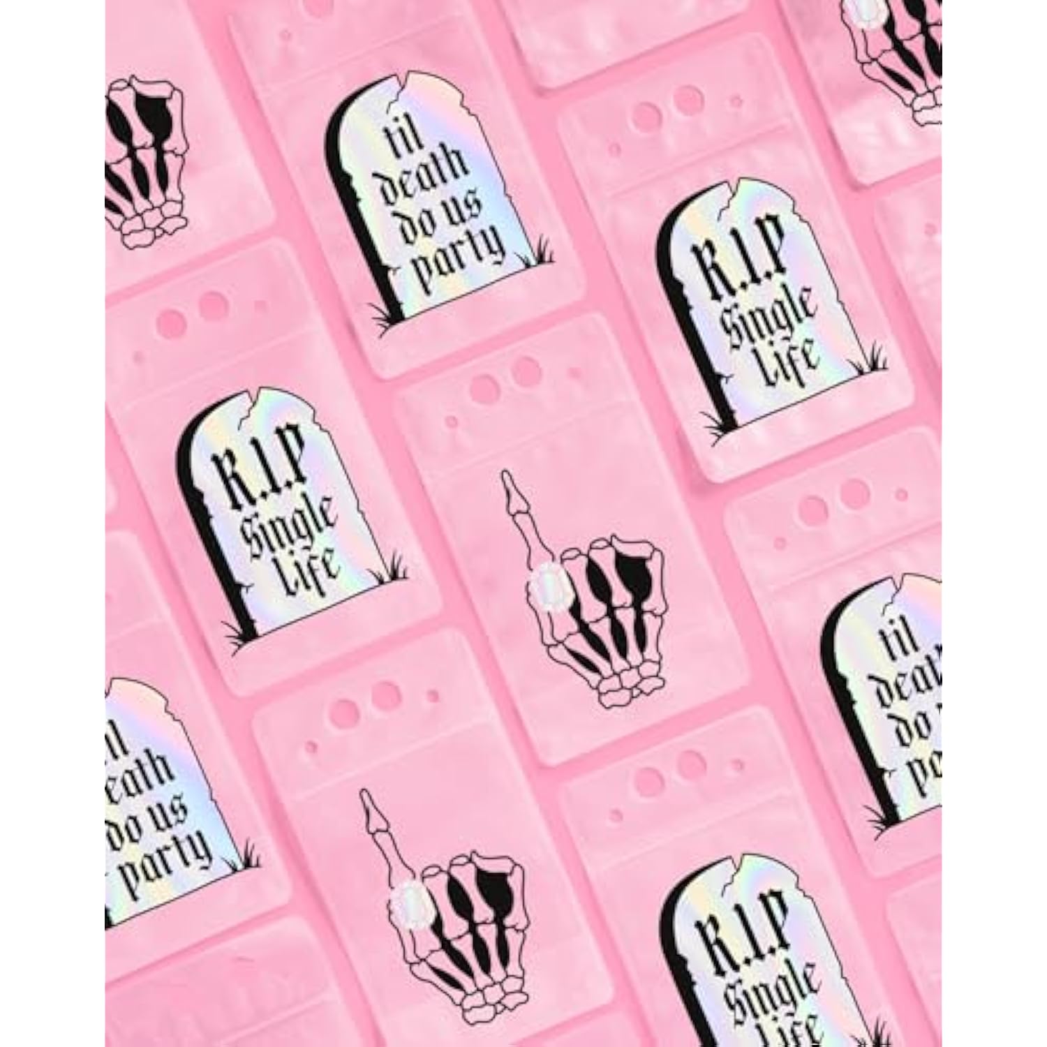 Bachelorette Rip Single Life Drink Pouches - 15 Pcs, Iridescent | Bachelorette Party Decorations, Bride Or Die Drinkware, Bridesmaid Favor, Til Death Do Us Party + Bridal Shower Supplies