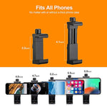 Phone Tripod Mount Adapter/Universal Tripod Cell Phone Holder, Fits Any Smartphone, 1/4" Standard Screw, Rotating Vertical And Horizontal, Compatible With Iphone, Samsung, Selfie Stick, Monopod
