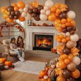 Burnt Orange Balloon Garland Arch Kit 120Pcs Double Stuffed Pumpkin Or