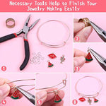 300Pcs Charm Bangle Bracelets Making Kit With Expandable Bangles, Charms, Jump Rings And Pliers For Jewelry Making Bangle Bracelets (With Gift Box And Tools)