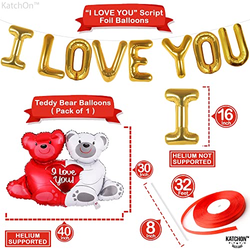 Teddy Bear I Love You Balloon Set, Pack of 55