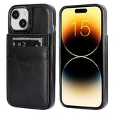 Compatible With Iphone 15 Case Wallet With Credit Card Holder, Flip Premium Leather Magnetic Clasp Kickstand Heavy Duty Protective Cover For Iphone 15 6.1 Inch (Black)