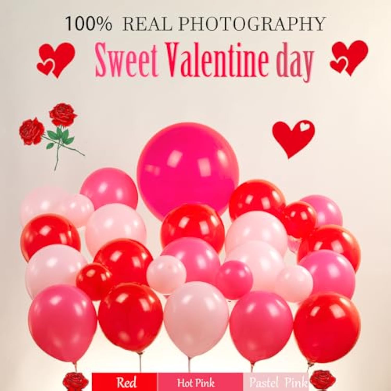 Galentines Day Balloon Garland Arch Kit Red Hot Pink And Macaron Pink Balloons With Heart Lip Balloons Curtains Backdrop For Girls Valentine'S Day Galentines Day Party Anniversary Party Decoration