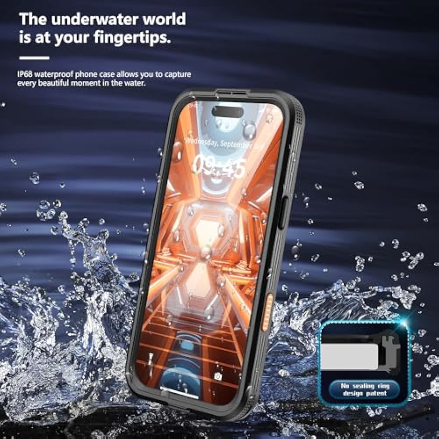 Magnetic For Iphone 17 Air Case-Waterproof, Built-In Screen & Camera Protector-Ip68 Underwater Full Body 16Ft Military Dropproof Shockproof Case For 17 Air 6.6''- Black